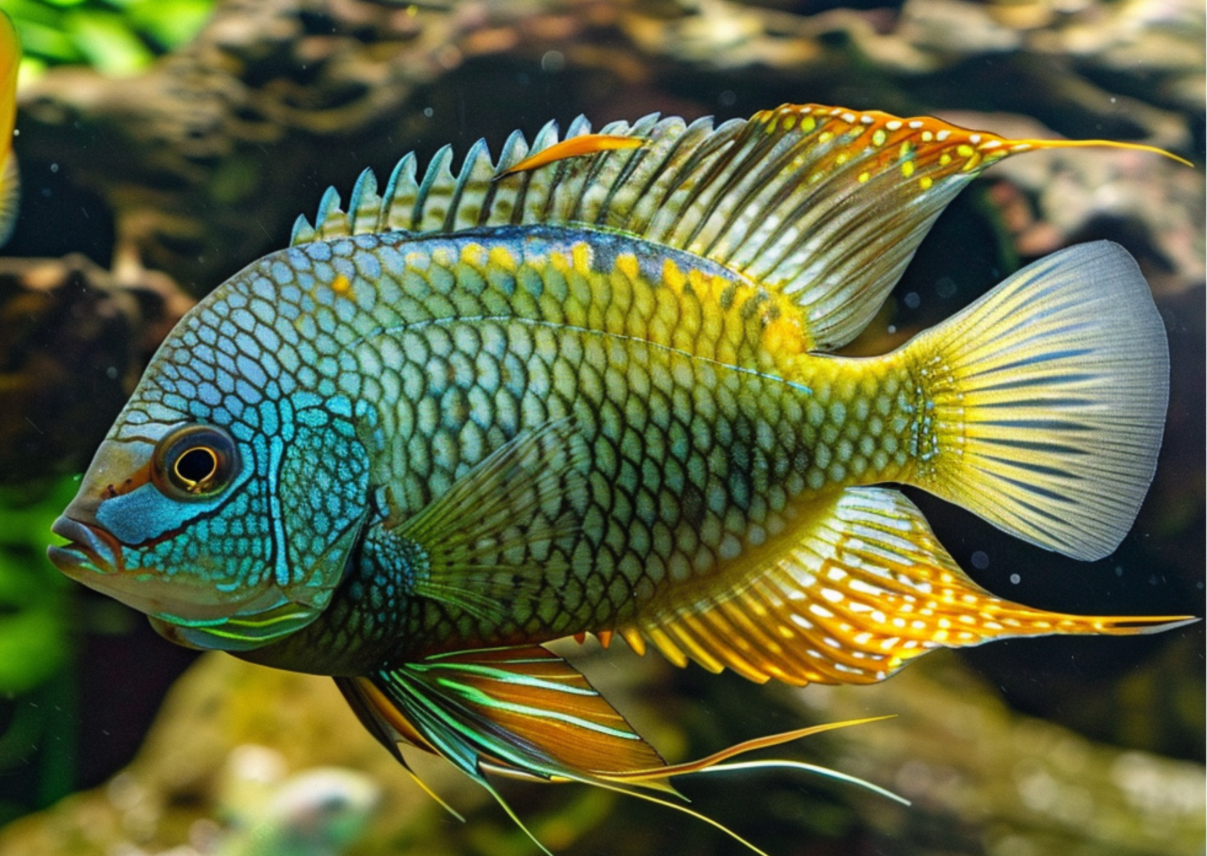 Fantasy Fish AI: Golden Blue Acara