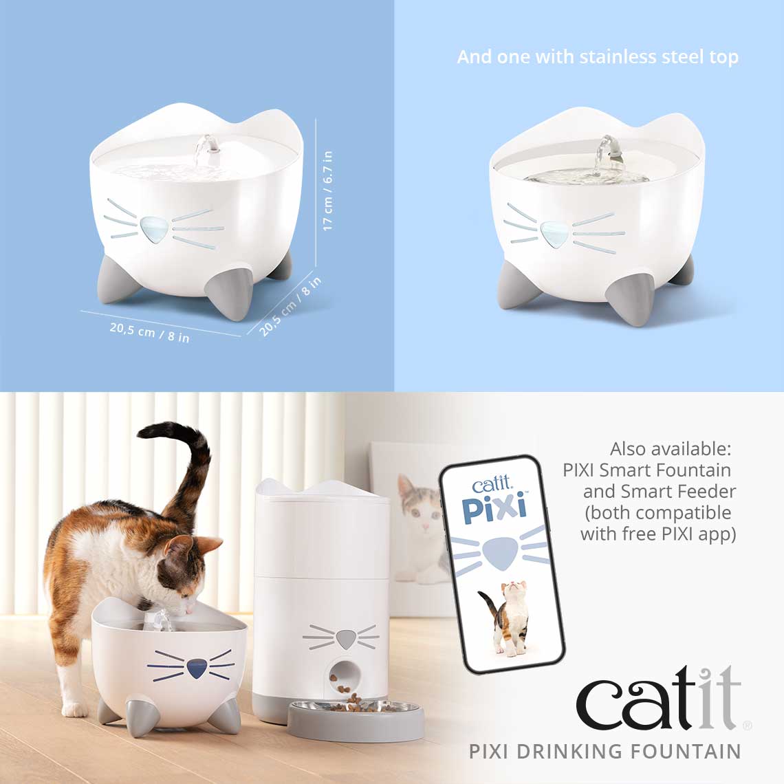 Catit PIXI White Drinking Fountain 2.5L