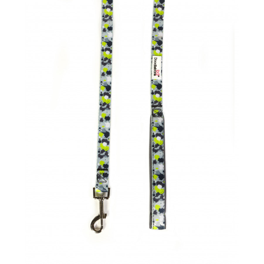 Doodlebone Originals Dog Lead 1.2m Neon Paint Splat 3 Sizes