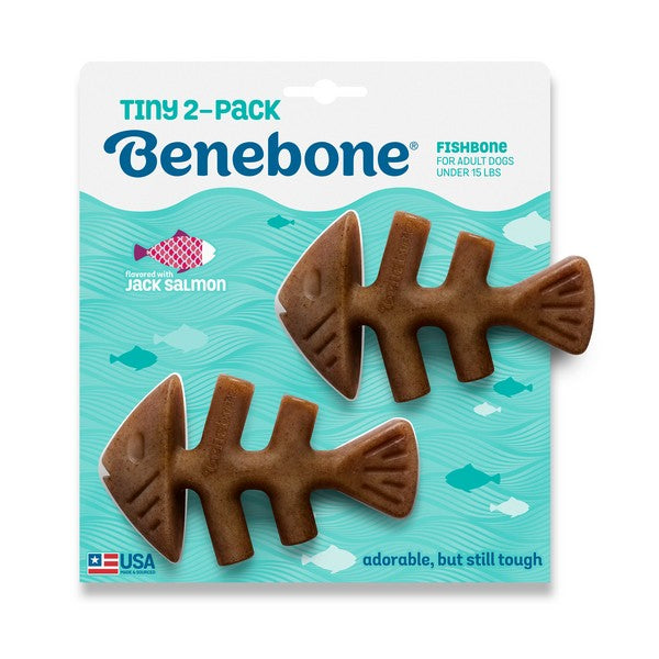 Benebone Tiny 2-Pack Fishbone Jack Salmon Flavour