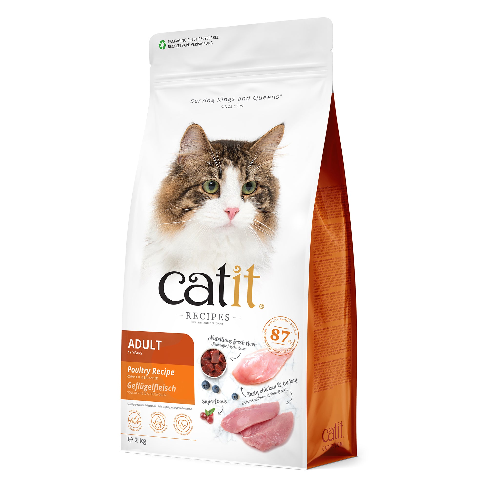 Catit Recipes Adult Poultry Recipe Dry Cat Food 400g/2kg