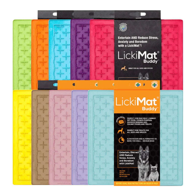 LickiMat Dog Lick Mats Slow Feeders Classic Buddy 10 Colours