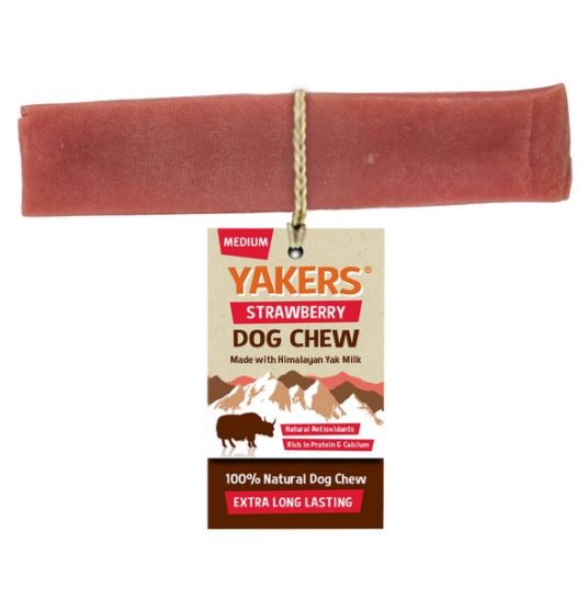 Yakers Natural Himalayan Yak Milk Dog Chew Strawberry Flavour Medium