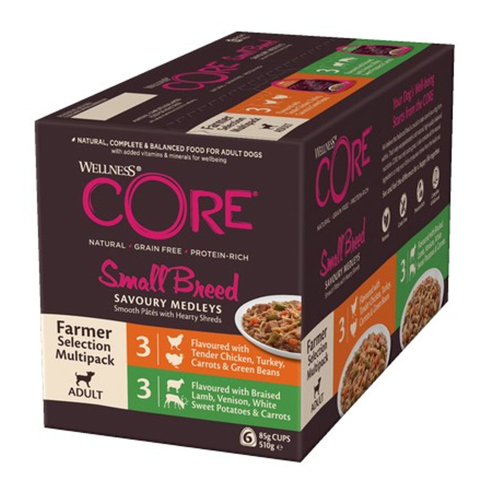 Wellness CORE Dog Wet Small Breed Adult Savoury Medleys Farmer Multipack 6 x 85g