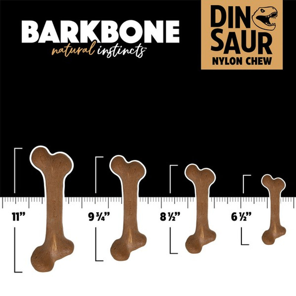 Pet Qwerks Dinosaur BarkBones Bacon Nylon Tough Dog Toys 3 Sizes