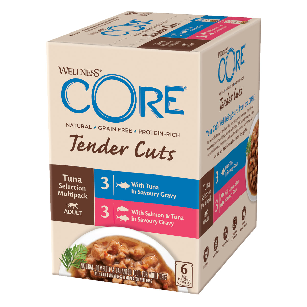 Wellness CORE Cat Wet Adult Tender Cuts Tuna Selection Multipack 6 x 85g