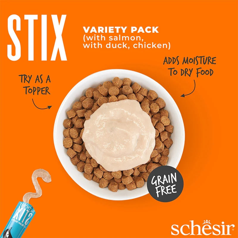 Schesir Stix Cat Treats Variety Mix Flavours in Cream 6 x 15g