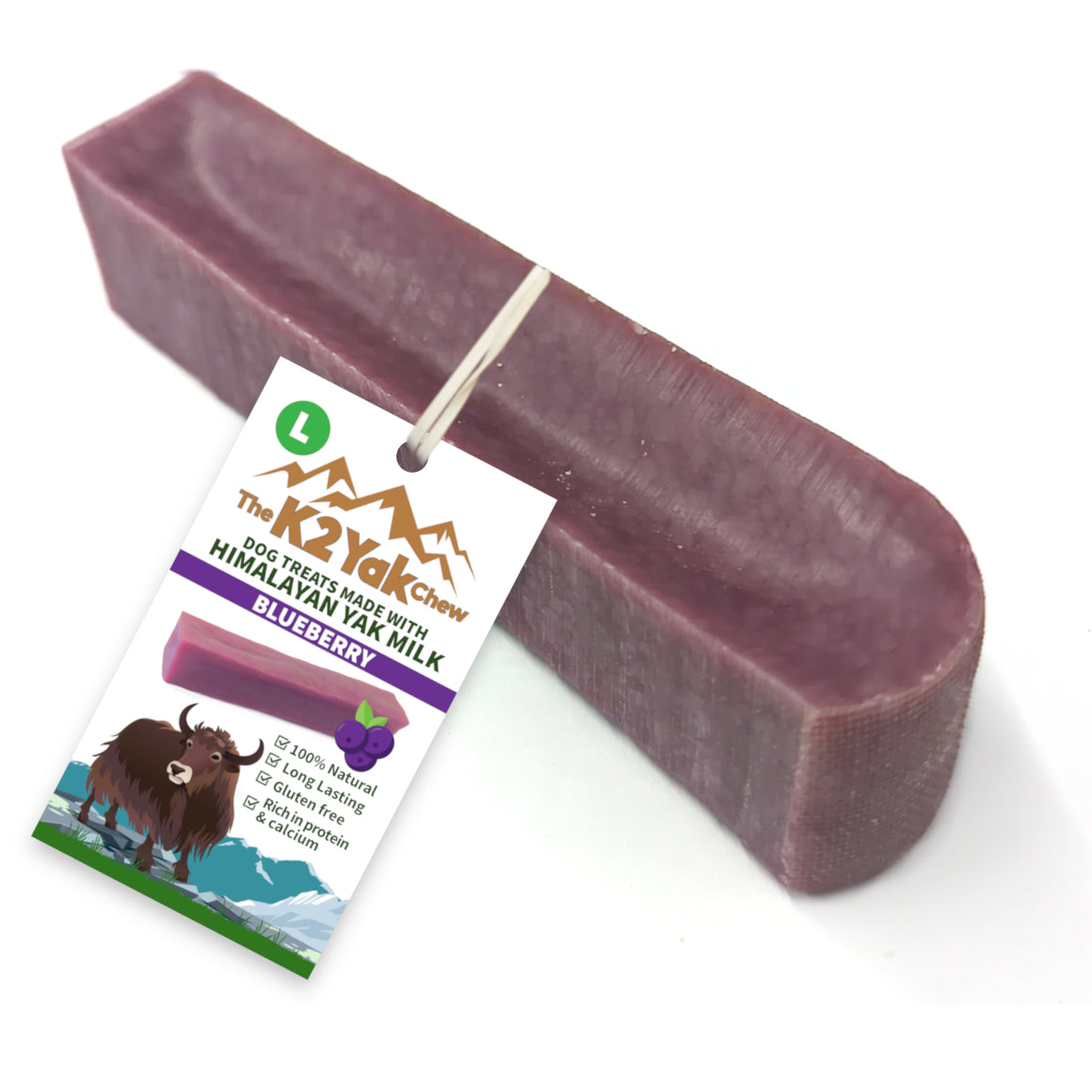 K2 Yak Chews Dog Treats Blueberry Large