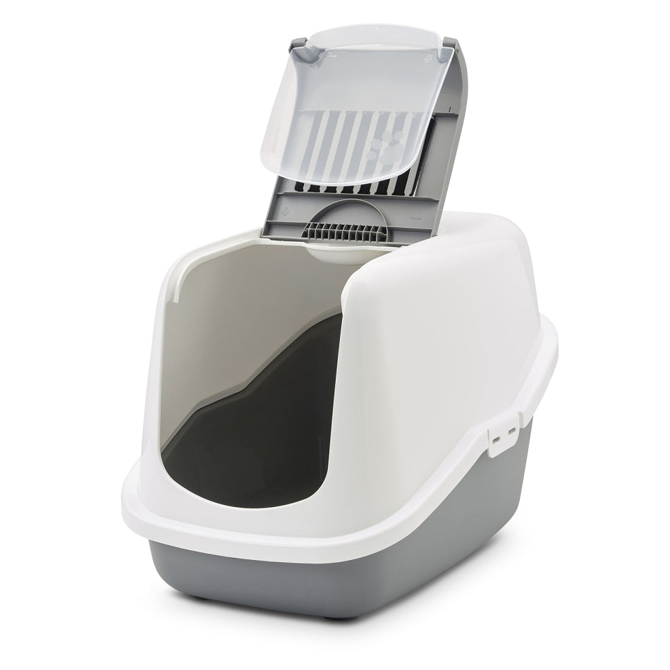 Savic Nestor Cat Toilet Hooded Litter Tray Grey