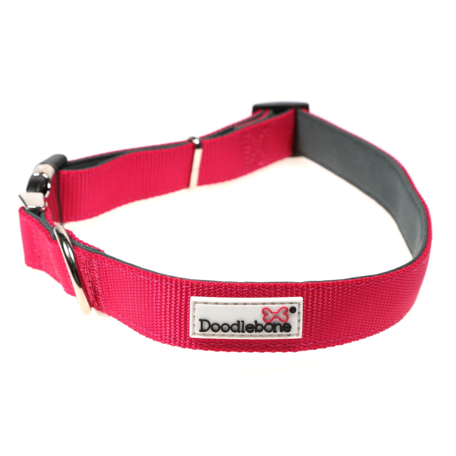 Doodlebone Originals Padded Dog Collar Fuchsia 3 Sizes