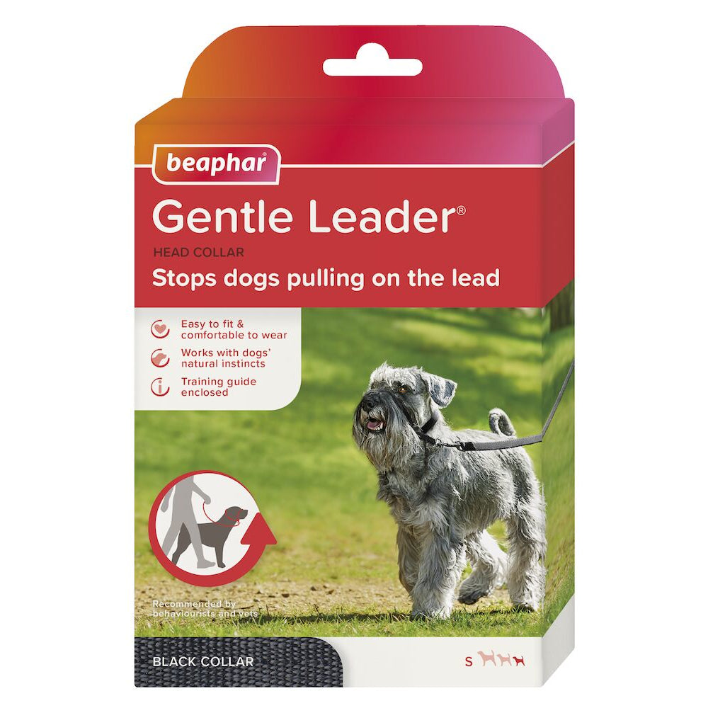 Beaphar Gentle Leader Head Collar Dog Lead STOPS Pulling Black 3 Sizes