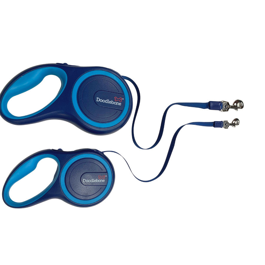 Doodlebone Originals Retractable Dog Leads Sapphire/Aqua 2 Sizes