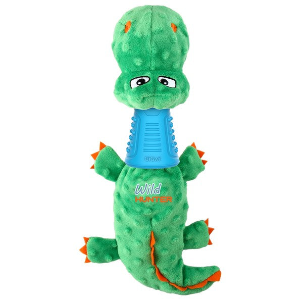 GiGwi Crocodile Plush Dog Toy with TPR Neck