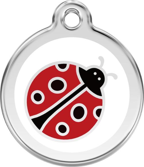 Red Dingo Enamel Dog & Cat ID Tags Ladybug