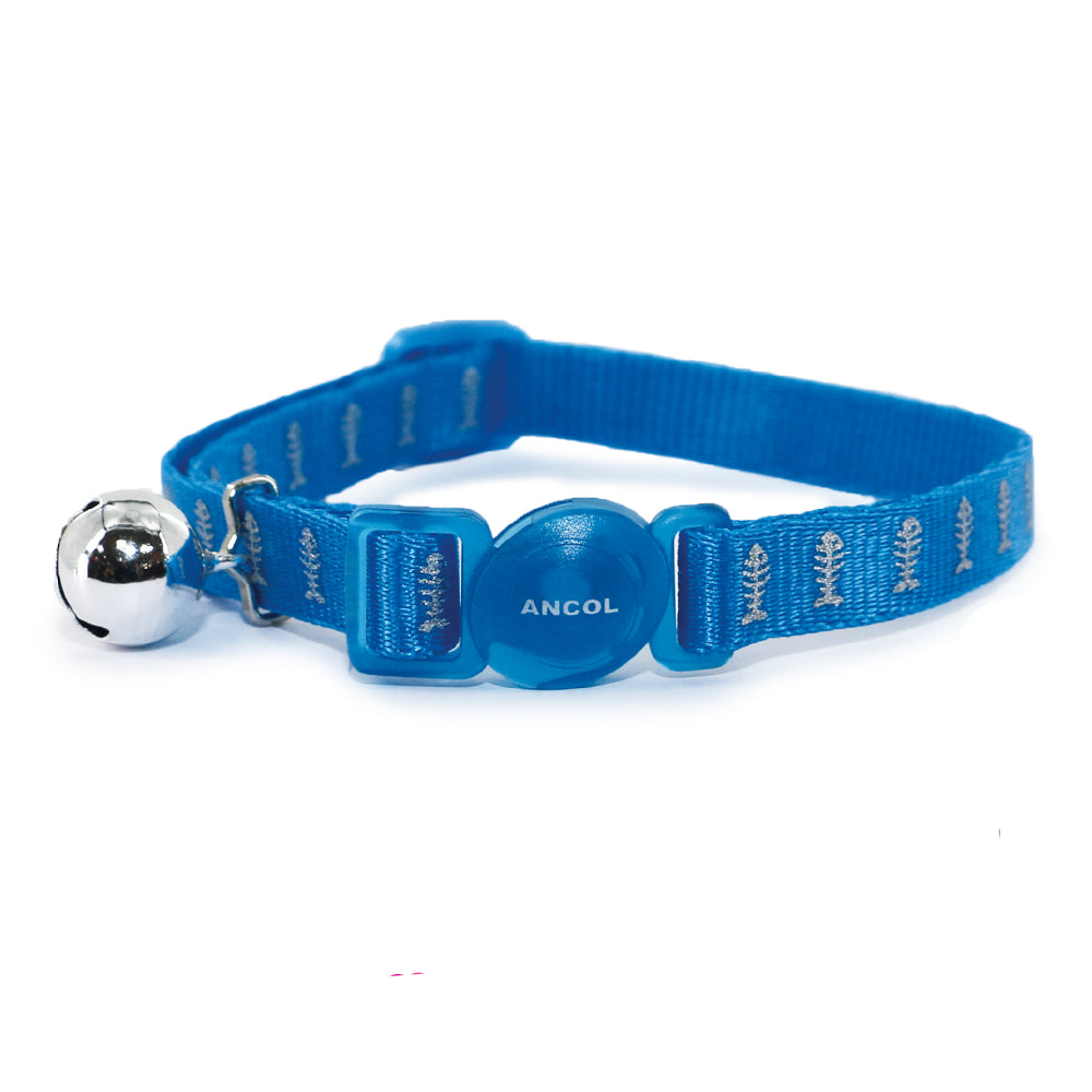 Ancol Cat & Kitten Collars Reflective Blue Fish