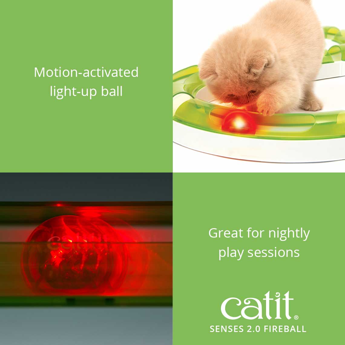 Catit Senses 2.0 Fireball Motion-activated Light-up Ball