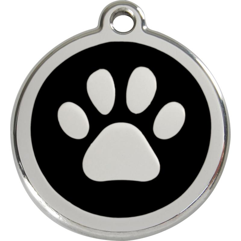 Red Dingo Enamel Dog ID Tags Paw Print 11 Colours