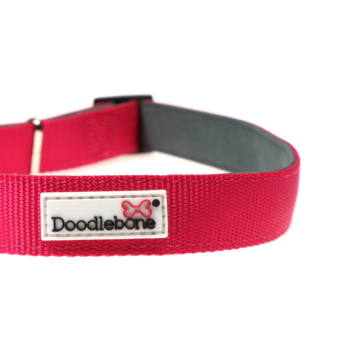 Doodlebone Originals Padded Dog Collar Fuchsia 3 Sizes