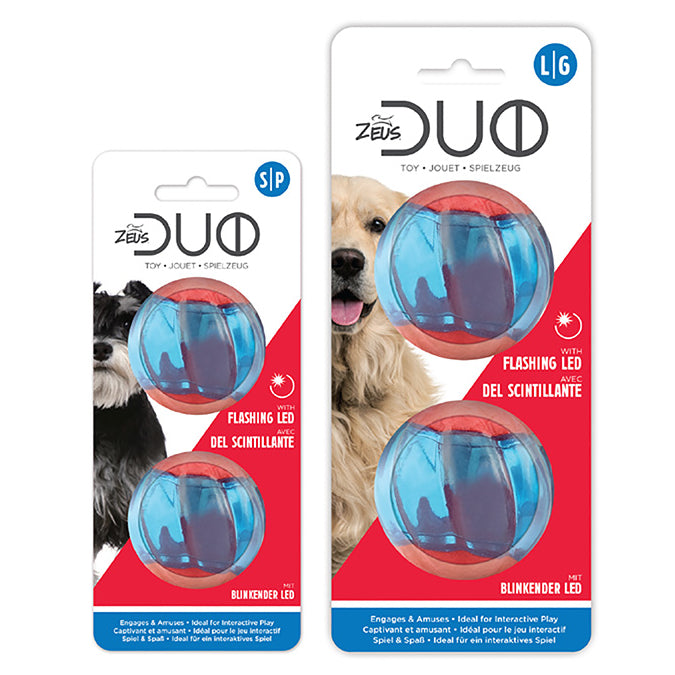 Zeus Duo Balls with LED Lighting 2Pk 2 Sizes