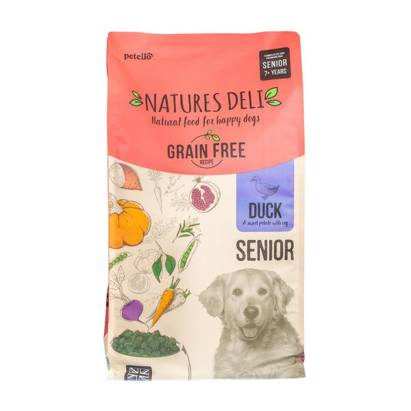 Natures Deli Senior Grain Free Duck and Sweet Potato Dry Dog Food 2/12kg