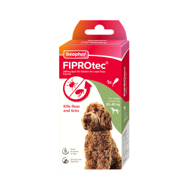 Beaphar Fiprotec Spot On Flea / Tick Treatment Solution for Large Dogs Packs 1/4/6