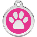 Red Dingo Enamel Dog ID Tags Paw Print 11 Colours