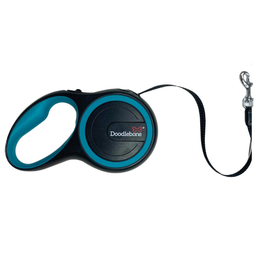 Doodlebone Originals Retractable Dog Leads Coal/Peacock 2 Sizes