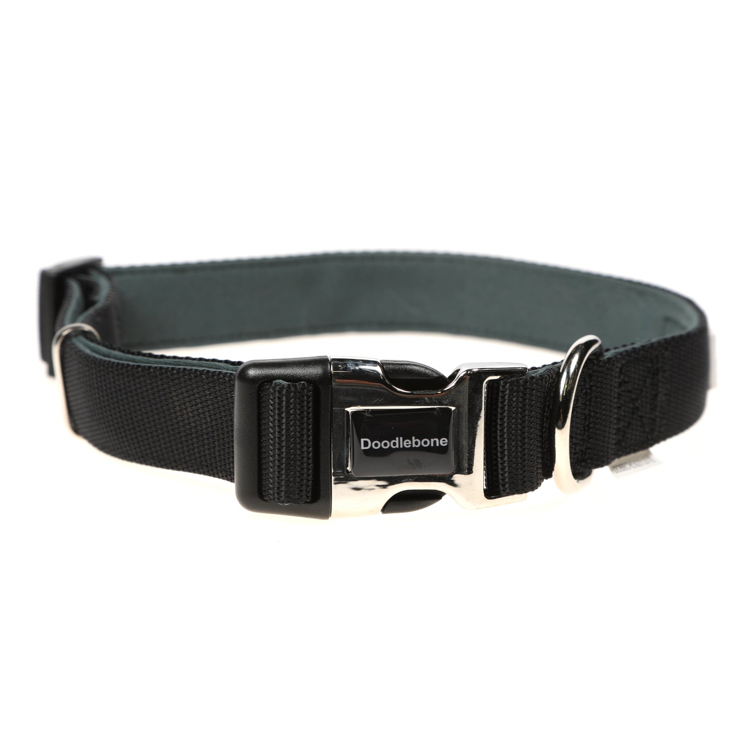 Doodlebone Originals Padded Dog Collar Coal 3 Sizes