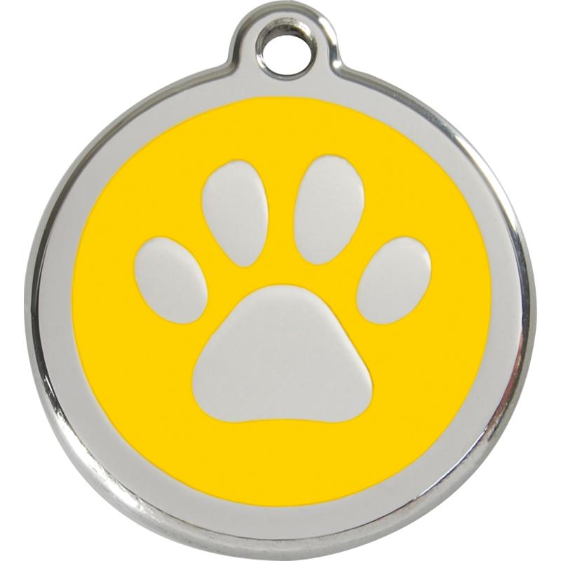 Red Dingo Enamel Dog ID Tags Paw Print 11 Colours