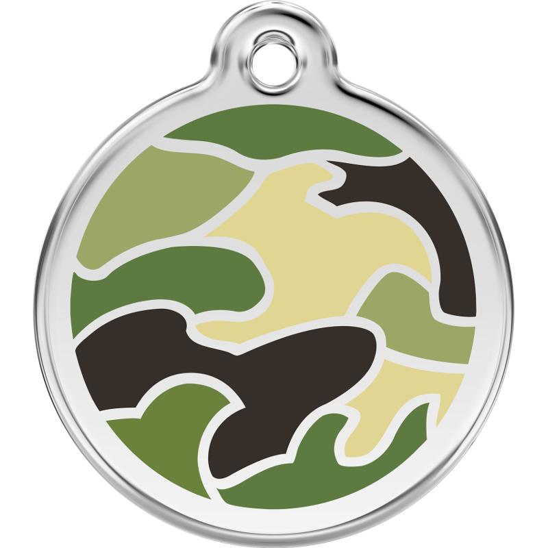 Red Dingo Enamel Dog & Cat ID Tags Camouflage 3 Colours