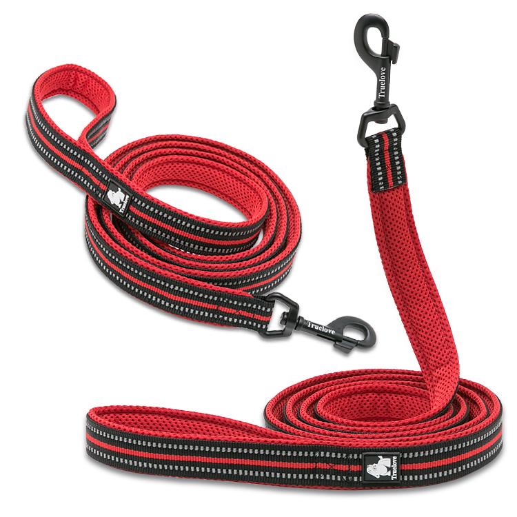 Truelove Dog Puppy Leads Airmesh Reflective 1.1m Red 4 Sizes