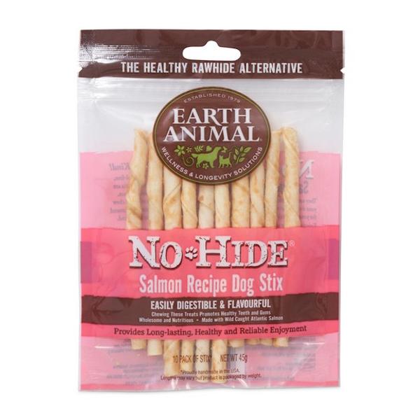 Earth Animal Salmon No-Hide Dog Stix 10pk 45g